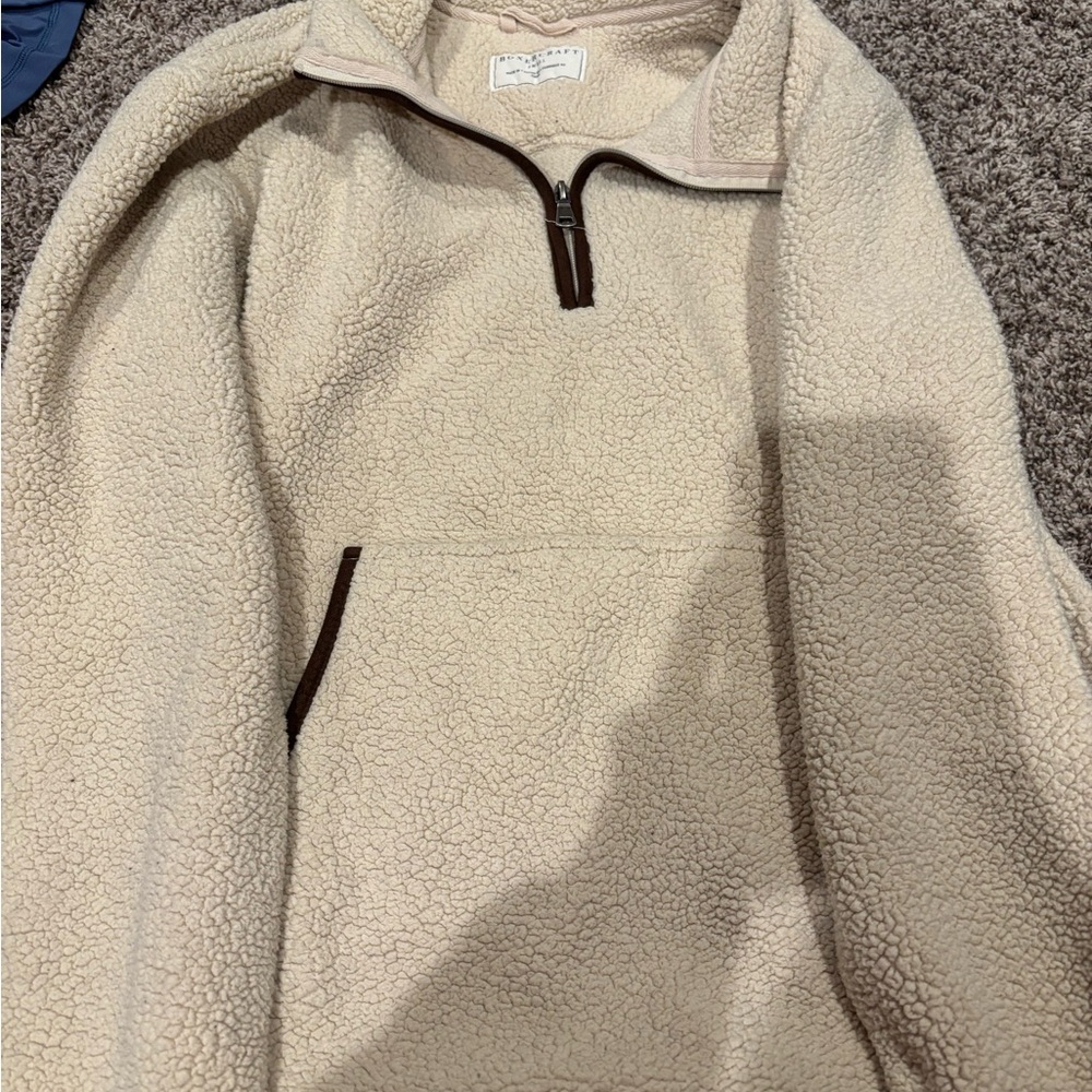 Boxercraft Cream and Brown Zip Up Sweater